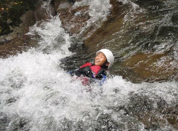 Beginning canyoning near Furano- the best river activity, great for families!