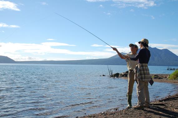 Trout fishing at Lake Shikotsu- pickup included from JR Chitose Station!
