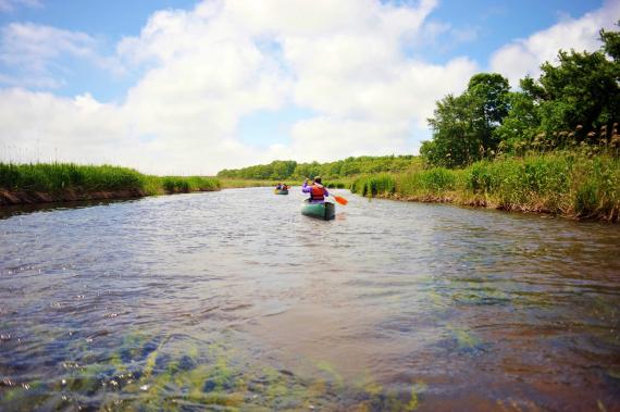 Canoeing on the Bibi River in Chitose, half-course!
