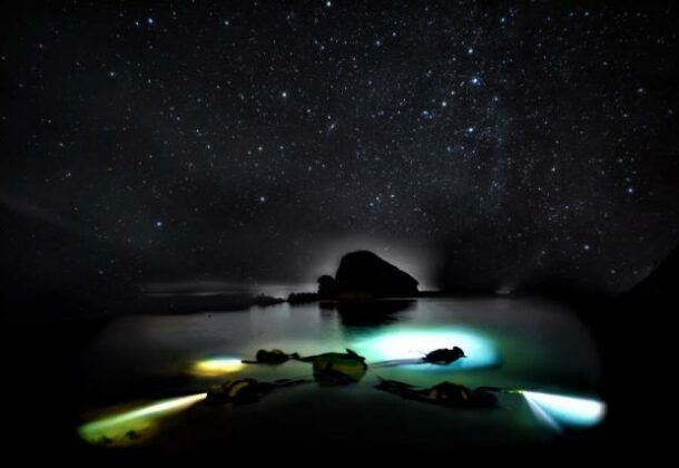 Starlight snorkeling tour- exploring the night skies in Shakotan!